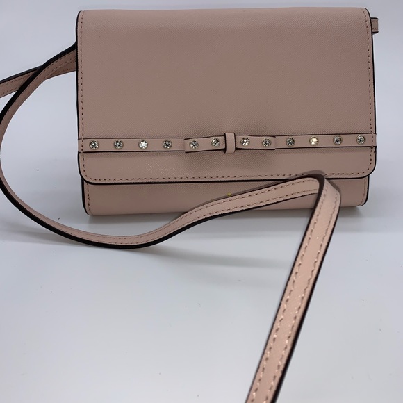 kate spade Handbags - Kate Spade ♠️ Soft Pink Jeweled Crossbody Wallet